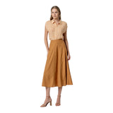 Gonne casual Donna Surkana - Gonna lunga a trapezio con cuciture - Cammello