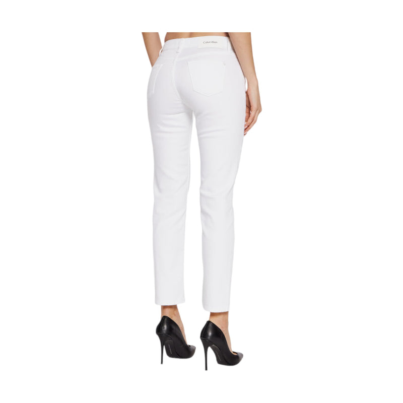 Jeans Donna Calvin Klein - Mid Rise Slim Ankle - Bianco