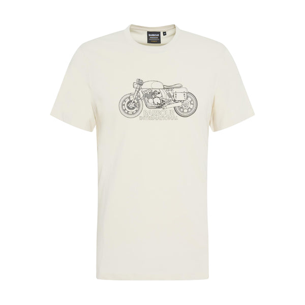 T-shirt Uomo Barbour International - Colgrove Motr Tee - Panna