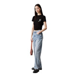 T-shirt Donna Calvin Klein - Script Institutional Baby Tee - Nero