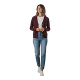 Cardigan Donna Pour Moi - Giacca In Maglia Costa Inglese Bottoni - Bordeaux