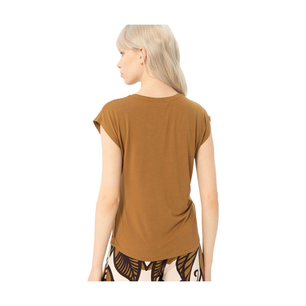 T-shirt Donna Surkana - T-shirt senza maniche con scollo a V - Cammello