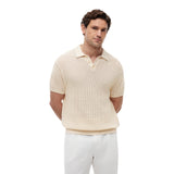 Polo Uomo Tommy Hilfiger - Open Knit Ss Polo - Beige