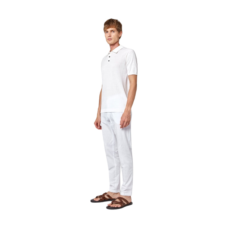 Polo Uomo Alpha Studio - Polo Camicia M/M Piquet Stretch - Bianco