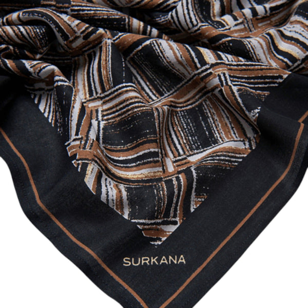 Sciarpe Donna Surkana - Sciarpa Rettangolare Stampata - Nero