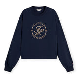 Maglie a manica lunga Donna Tommy Hilfiger - Th Roundal C-Nk Rlx Longsleeve - Blu