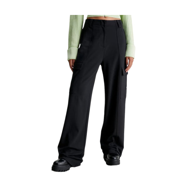 Pantaloni Donna Calvin Klein - High Rise Milano Utility Pants - Nero