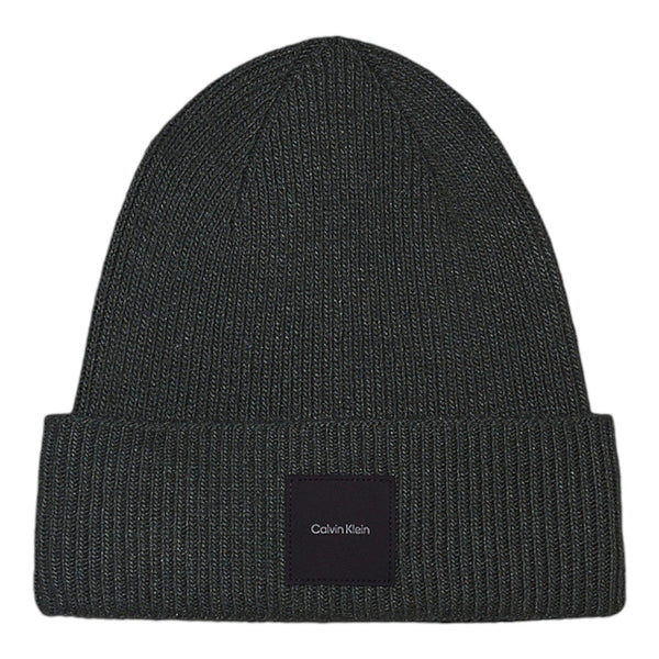 Berretti in maglia Donna Calvin Klein - Cotton/Wool Fine Rib Beanie - Verde