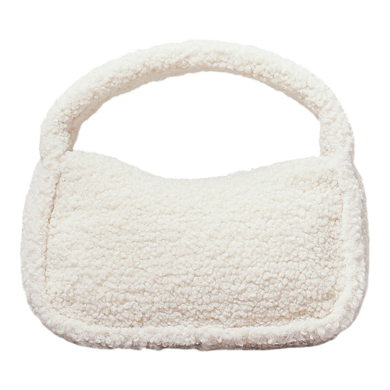 Borse a mano Donna Calvin Klein - Sherpa Mini Zip20 - Panna