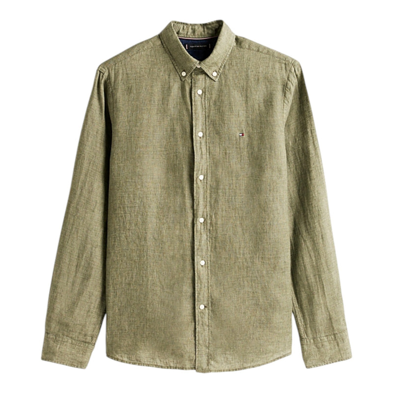 Camicie casual Uomo Tommy Hilfiger - Pigment Dyed Li Solid Rf Shirt - Verde