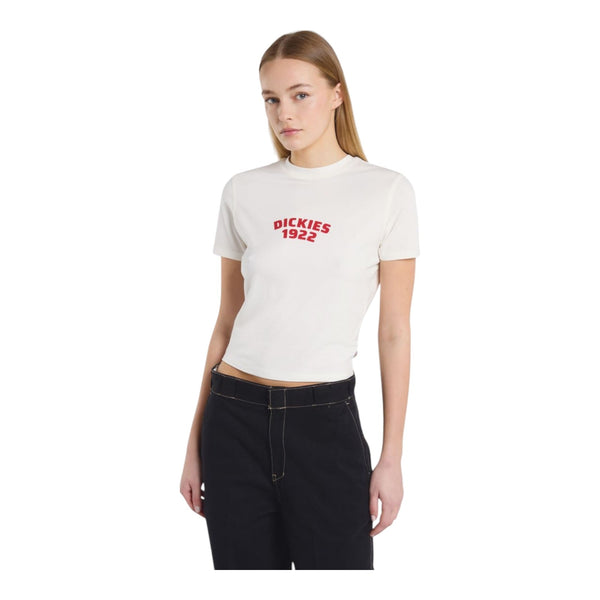 T-shirt Donna Dickies - Center Logo Ss Tee W - Bianco
