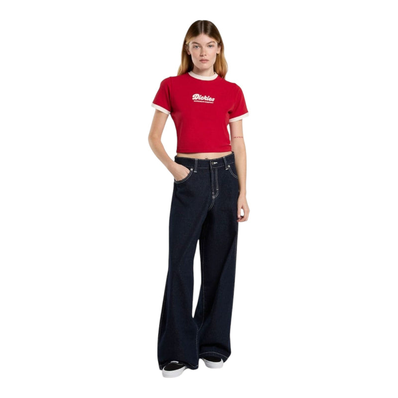 T-shirt Donna Dickies - Lewistown Ringer Ss Tee W - Rosso