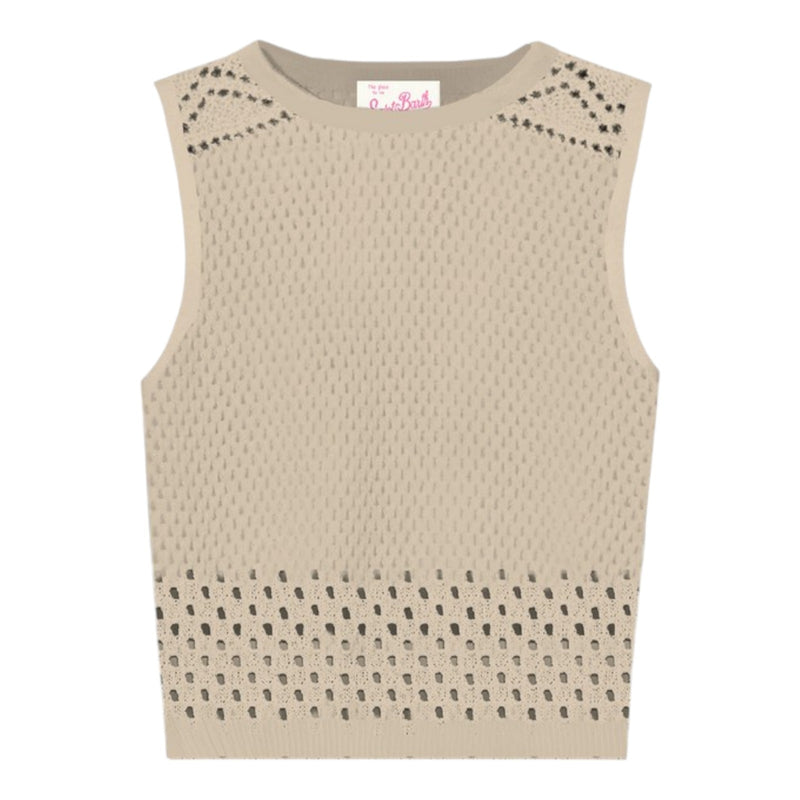 Canotte e top Donna Mc2 Saint Barth - Aire Knitted Top - Beige