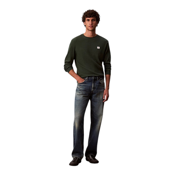 Maglie Uomo Calvin Klein - Ls Eu Badge 350Terry Cn Swtshrt - Verde