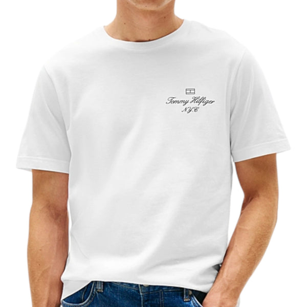 T-shirt Uomo Tommy Hilfiger - Outline Flag Script Tee - Bianco