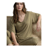 T-shirt Donna Surkana - Maglietta a V manica raglan - Beige