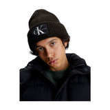 Berretti in maglia Uomo Calvin Klein - Monologo Patch Beanie - Marrone