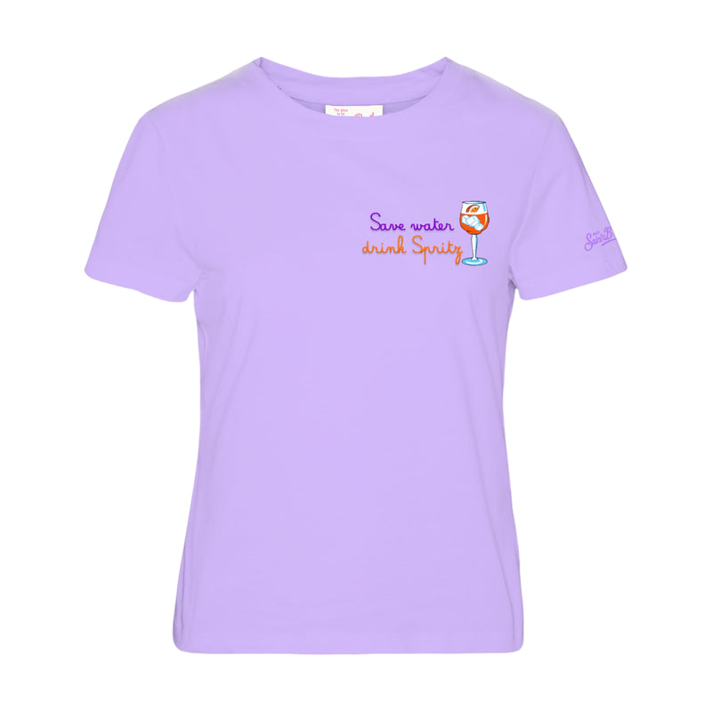 Blessed T-Shirt Donna Con Stampa A Cuore 'Thankful' - Manica Corta Casuale In Misto Cotone - Colore Viola, Taglia S
