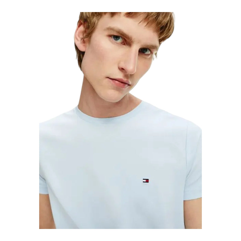T-shirt Uomo Tommy Hilfiger - T-Shirt Stretch Slim Fit Tee - Azzurro