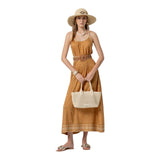 Vestiti casual Donna Surkana - Vestito a spalline lungo - Cammello