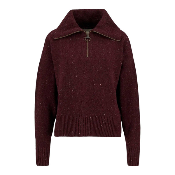 Maglioni Donna Barbour - Lavensdale Half Zip Jumper - Bordeaux