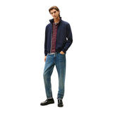 Felpe senza cappuccio Uomo Tommy Hilfiger - Global Stripe Zip Through - Blu