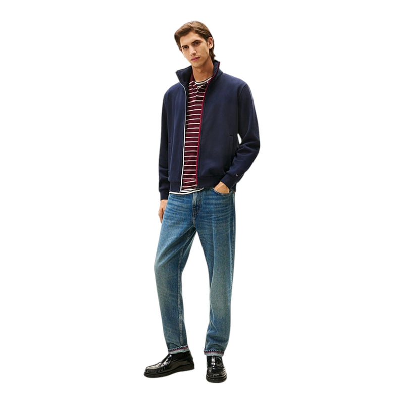 Felpe senza cappuccio Uomo Tommy Hilfiger - Global Stripe Zip Through - Blu