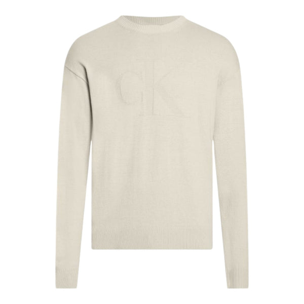 Maglie Uomo Calvin Klein - Ck Intarsia Mix Stitch Sweater - Beige