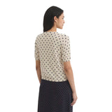T-shirt Donna nice things - Short Sleeve Jacket Whit Pois - Beige