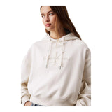 Felpe con cappuccio Donna Calvin Klein - Chenille Monologo Hoodie - Avorio