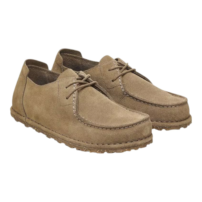 Mocassini Uomo Birkenstock - Utti Lace N gray taupe, Suede Leather - Marrone