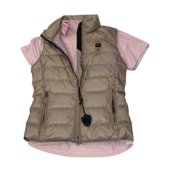 Gilet Donna Blauer - Smanicati Imbottito Piuma - Beige