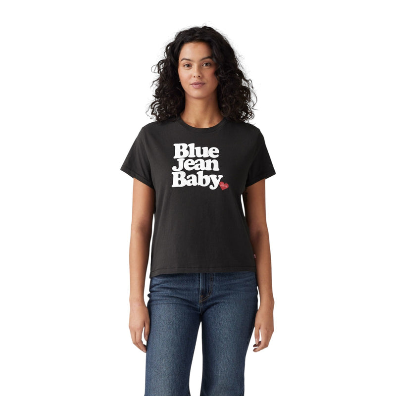 T-shirt Donna Levi's - Graphic Classic Tee Love In Levi's Egret - Nero