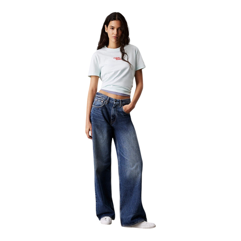 Jeans Donna Calvin Klein - The Wide Leg Tinted Horseshoe - Blu