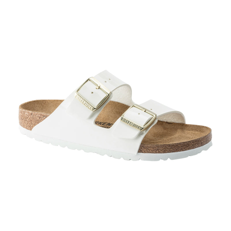 Sandali Donna Birkenstock - Arizona white, Birko Flor Patent - Bianco