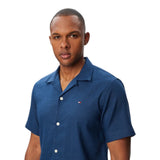 Camicie casual Uomo Tommy Hilfiger - Sorona Linen Camp Ss Rf 1/2 - Blu