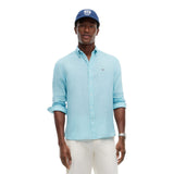 Camicie casual Uomo Tommy Hilfiger - Pigment Dyed Li Solid Rf Shirt - Celeste