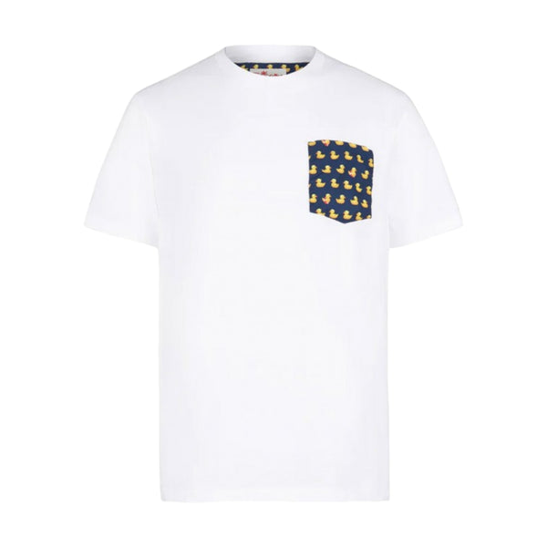 T-shirt Uomo Mc2 Saint Barth - Blanche Cotton T-Shirt With Printed Detail - Bianco