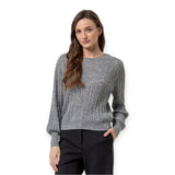 Maglioni Donna Surkana - Maglione girocollo pointelle - Grigio