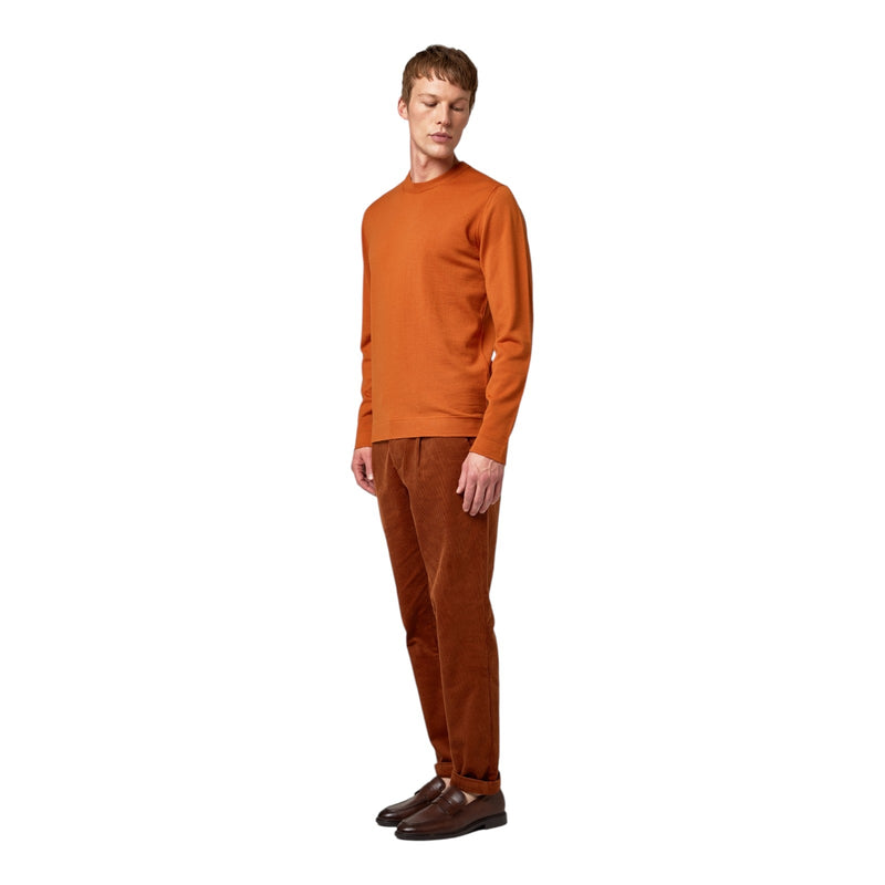 Maglioni Uomo Alpha Studio - Girocollo M/L Slim Merinos - Arancione