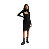 Vestiti casual Donna Calvin Klein - 2 In 1 Tight Ls Sweater Dress - Nero