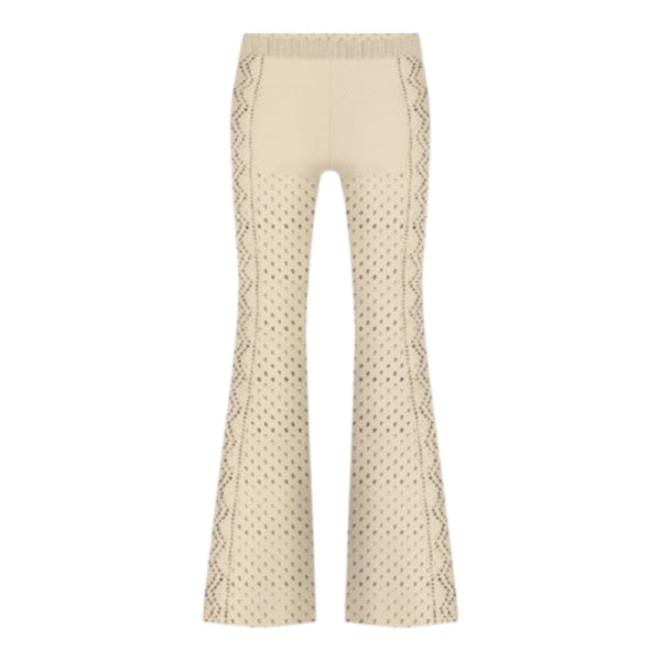 Pantaloni Donna Mc2 Saint Barth - Alva Knitted Flared Pants Mid Rise - Beige