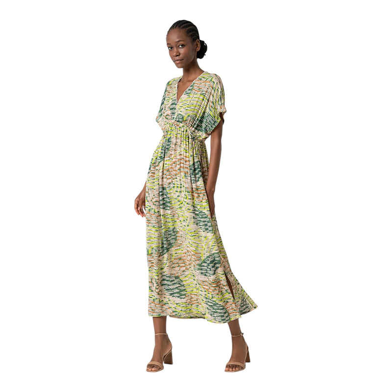 Altro (Vestiti) Donna Surkana - Abito midi con manica larga e scollo a V - Verde