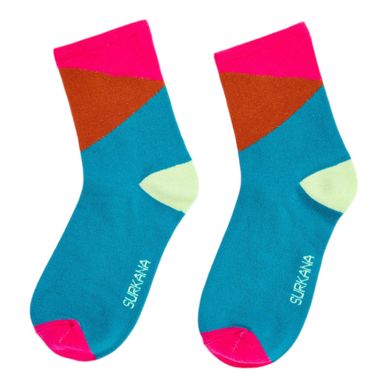 Calzini Donna Surkana - Calze medie con motivi jacquard - Multicolore