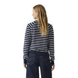 Maglie Donna Levi's - Super Soft Vneck Pullover - Parisienne Stripe Peac - Blu