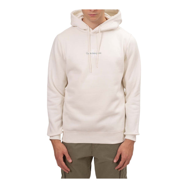 Felpe con cappuccio Uomo Calvin Klein - Monologo Hoodie - Bianco