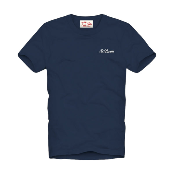 T-shirt Uomo Mc2 Saint Barth - T Shirt Garment Dyed - Blu