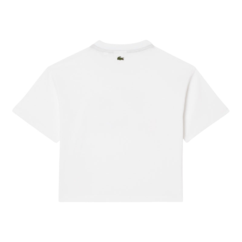 T-shirt Bambino Lacoste - Lcg S/S Knit Top - Bianco
