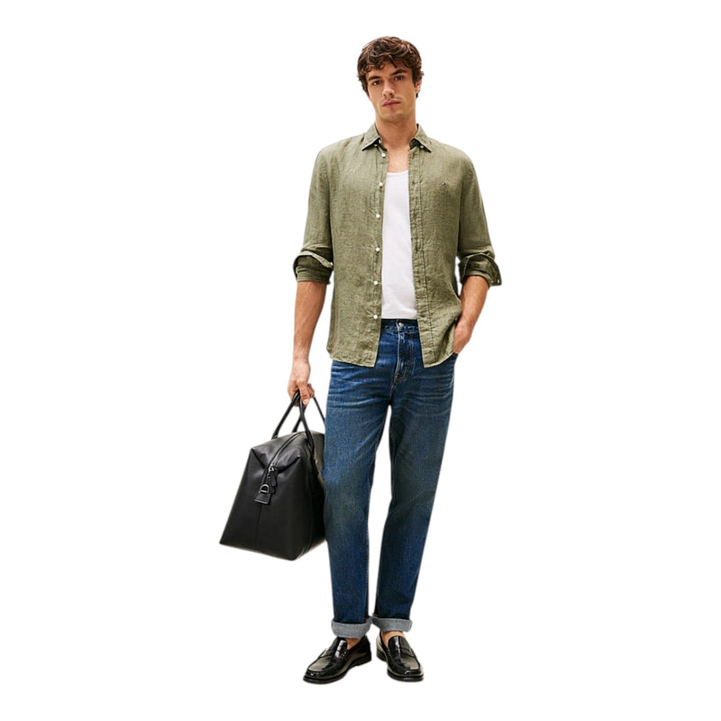 Camicie casual Uomo Tommy Hilfiger - Pigment Dyed Li Solid Rf Shirt - Verde