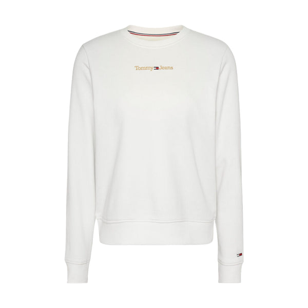 Felpe senza cappuccio Donna Tommy Hilfiger - Tjw Reg Gold Linear Crew - Bianco